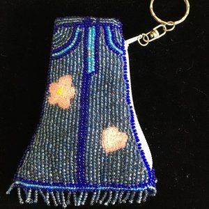 Beaded Bell-Bottom Jeans Coin Purse & Keychain